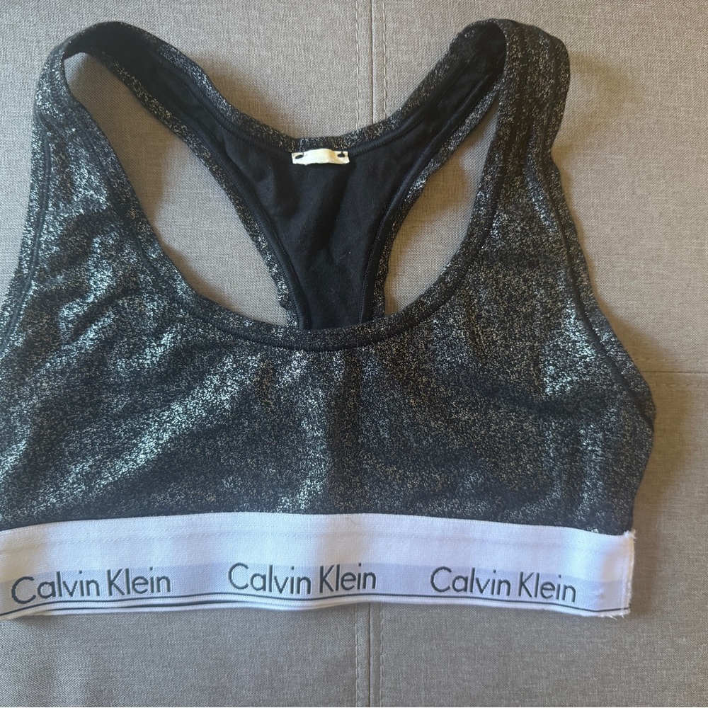 Calvin Klein Black and Gray Sports Bra